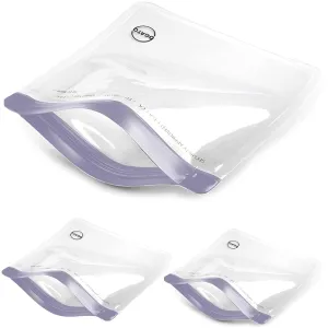 Ogato 3pcs - TSA Approved Toiletry Bag - Our Quart Size Clear Toiletry Bags are Security Approved Worldwide for Liquids & Cosmetics - 100% 3-1-1 Compliant Clear Travel Bags for Toiletries Violet