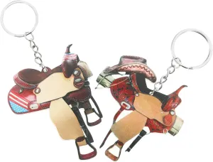 PartyKindom 2Pcs Western Style Acrylic Keychains Saddle Key Rings for Backpack and Purse Decoration Cute Keychain Ornaments for Fashion Accessories
