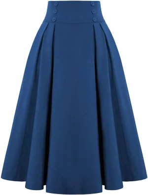 Pleated Skirts for Women with Pockets Vintage Casual Midi Skirt Plus Size Skirts for Women Trendy Clothes 11