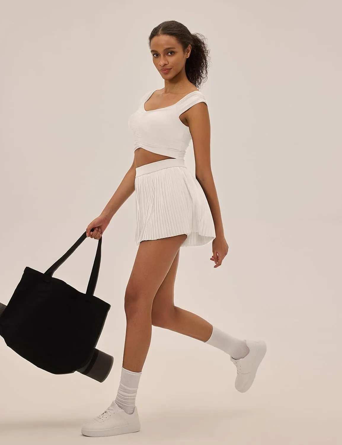Pleated Tennis Skirts for Women with Pockets Shorts High Waisted Athletic Skorts for Golf Running Workout