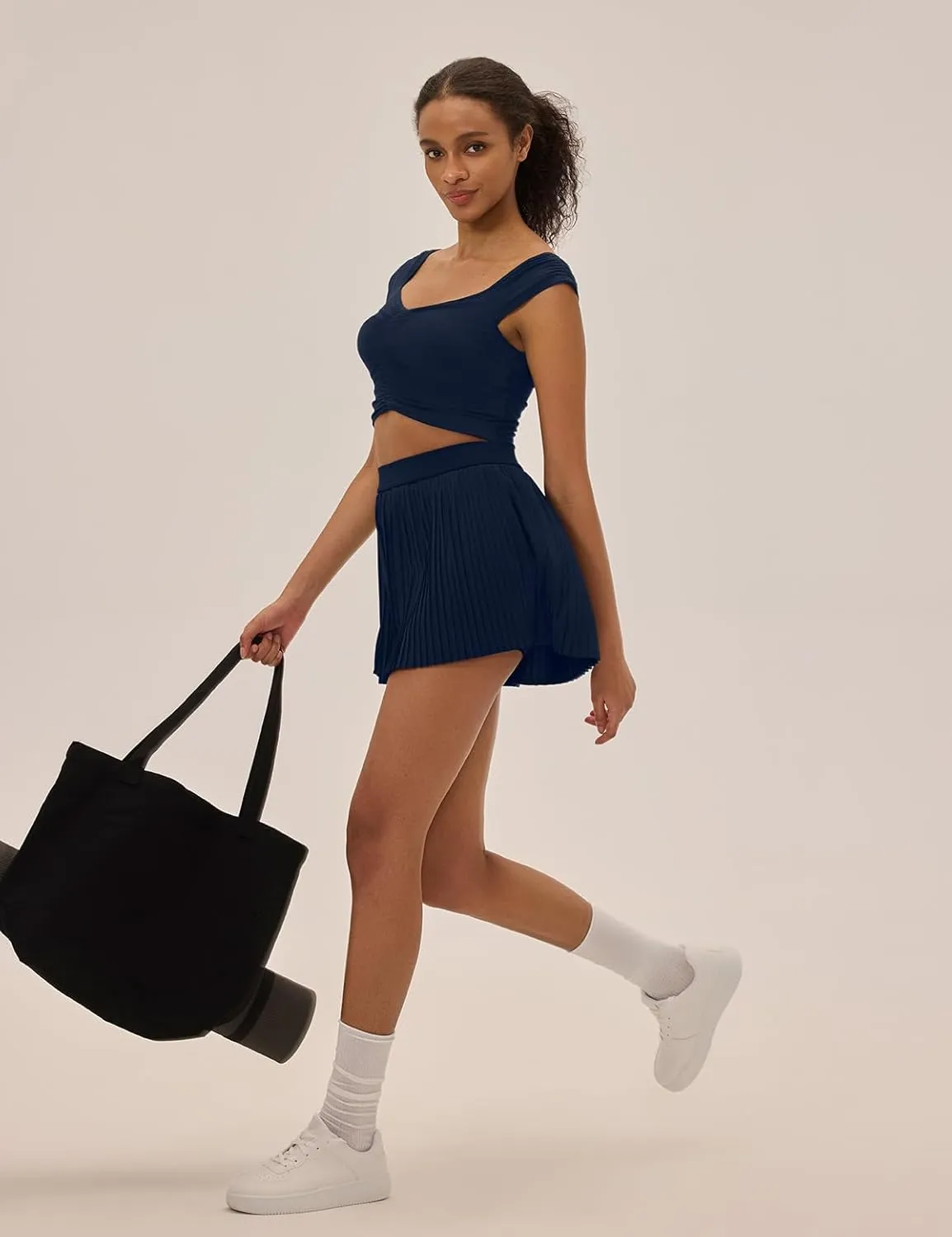 Pleated Tennis Skirts for Women with Pockets Shorts High Waisted Athletic Skorts for Golf Running Workout