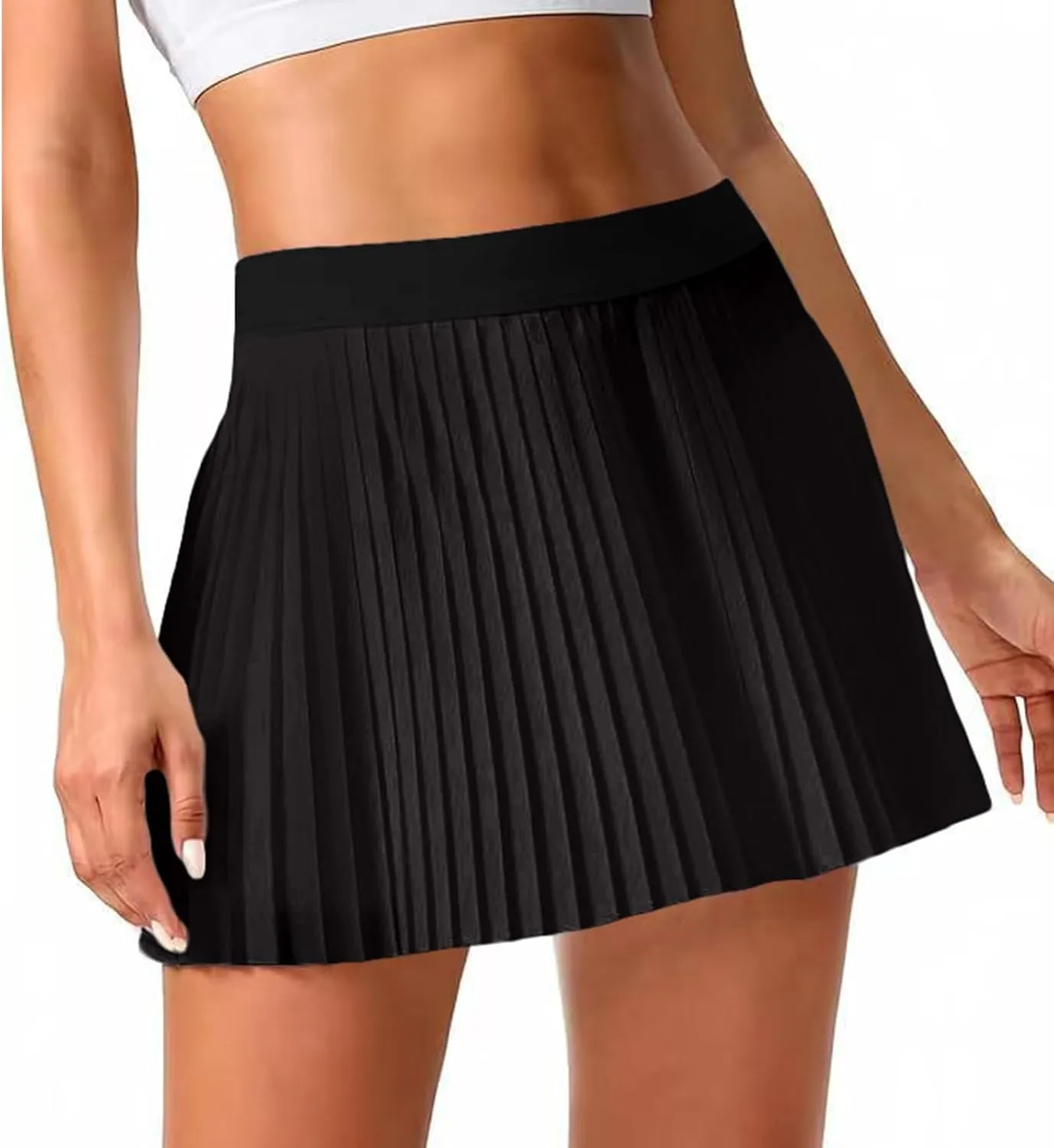 Pleated Tennis Skirts for Women with Pockets Shorts High Waisted Athletic Skorts for Golf Running Workout