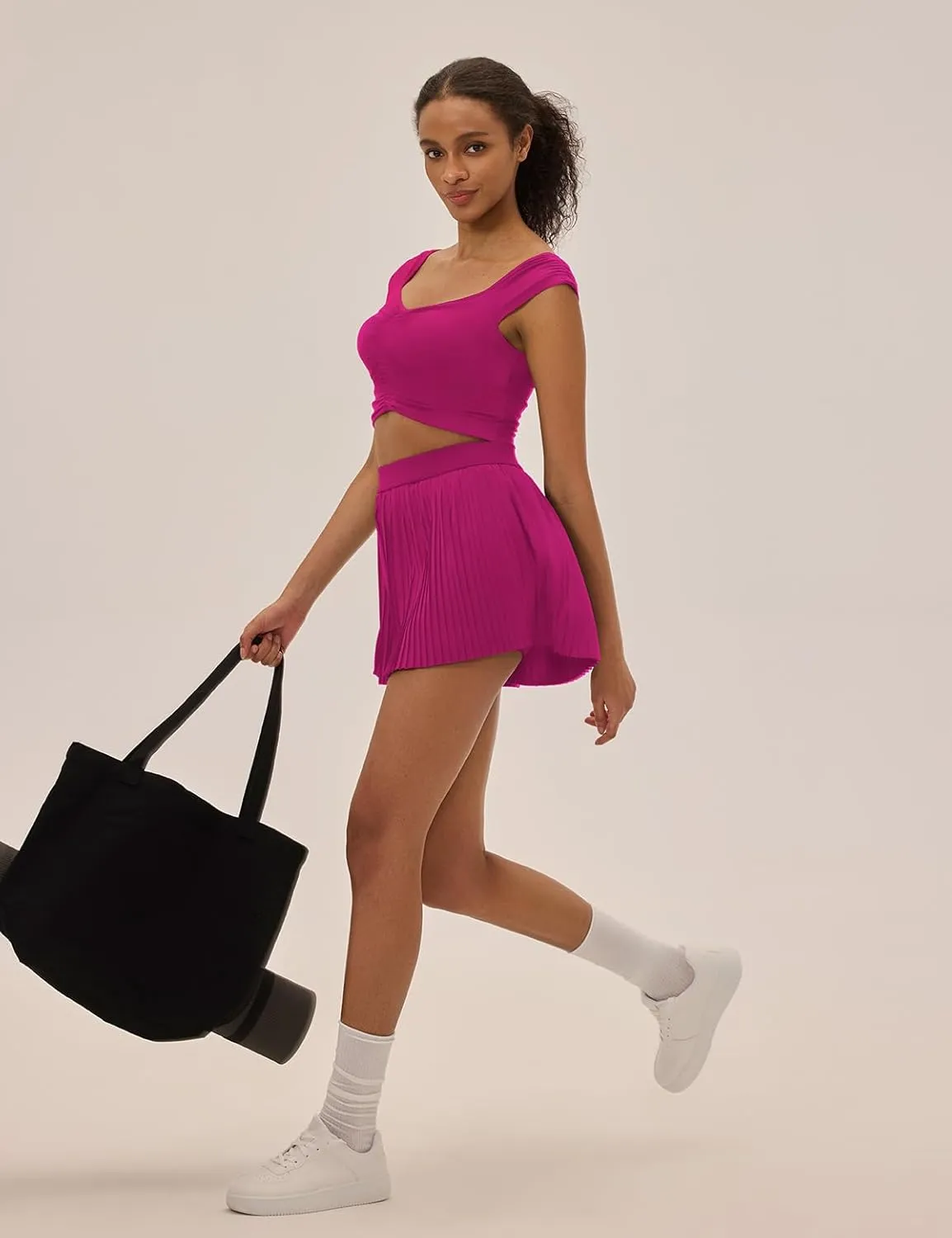 Pleated Tennis Skirts for Women with Pockets Shorts High Waisted Athletic Skorts for Golf Running Workout