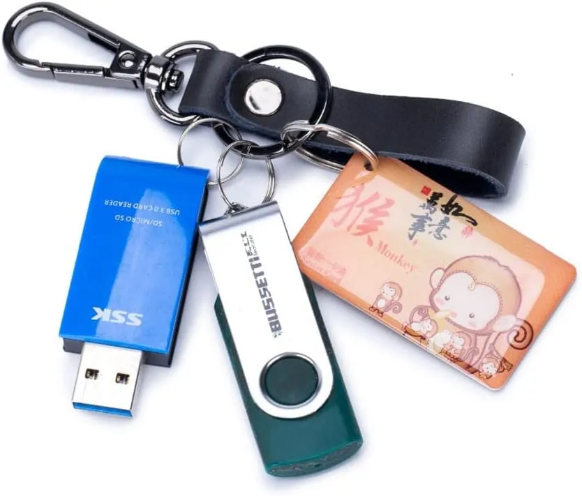 Premium Colorful Quality Wristlet Leather Keychain Car and Home Keychain Leather Key Chain Key Rings for Men Women