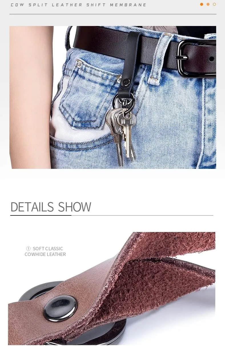 Premium Colorful Quality Wristlet Leather Keychain Car and Home Keychain Leather Key Chain Key Rings for Men Women