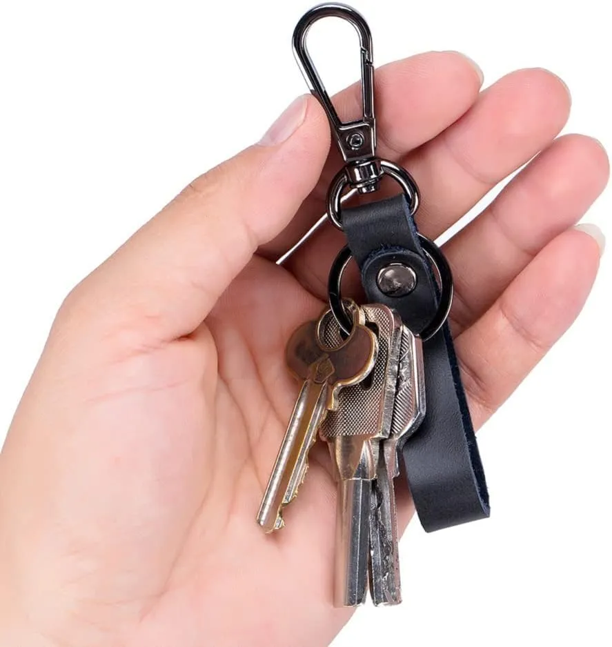 Premium Colorful Quality Wristlet Leather Keychain Car and Home Keychain Leather Key Chain Key Rings for Men Women