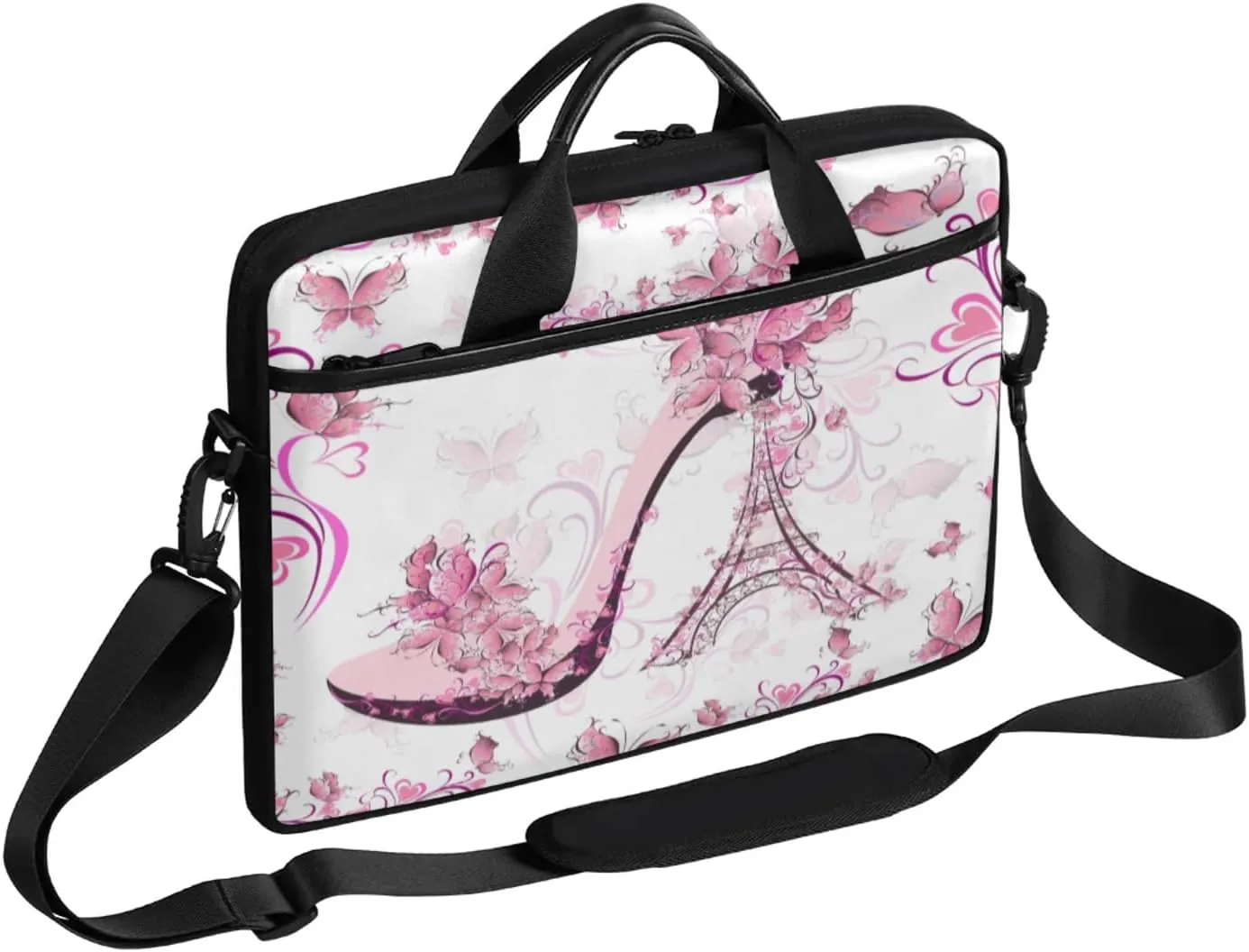 Pretty Tower Heels Laptop Case Bag with Detachable Strap Waterproof Laptop Bag Notebook Carrying Case 15.6 inch Laptop Sleeve Bag for Men Women Work Travel