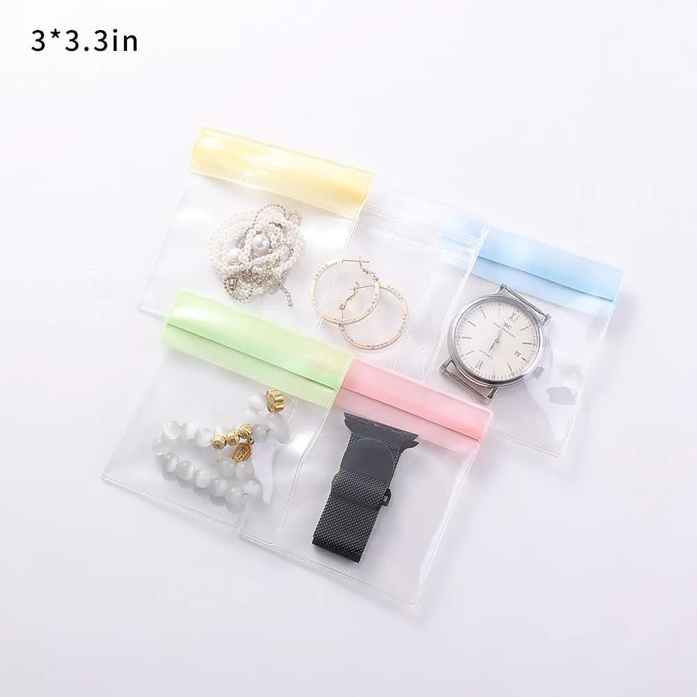 PVC Antioxidant Jewelry Storage Pouches Bracelets Necklaces Earrings Rings Storage Bags (GREEN, MIXED 1 30pcs)