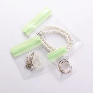 PVC Antioxidant Jewelry Storage Pouches Bracelets Necklaces Earrings Rings Storage Bags (GREEN, MIXED 1 30pcs)