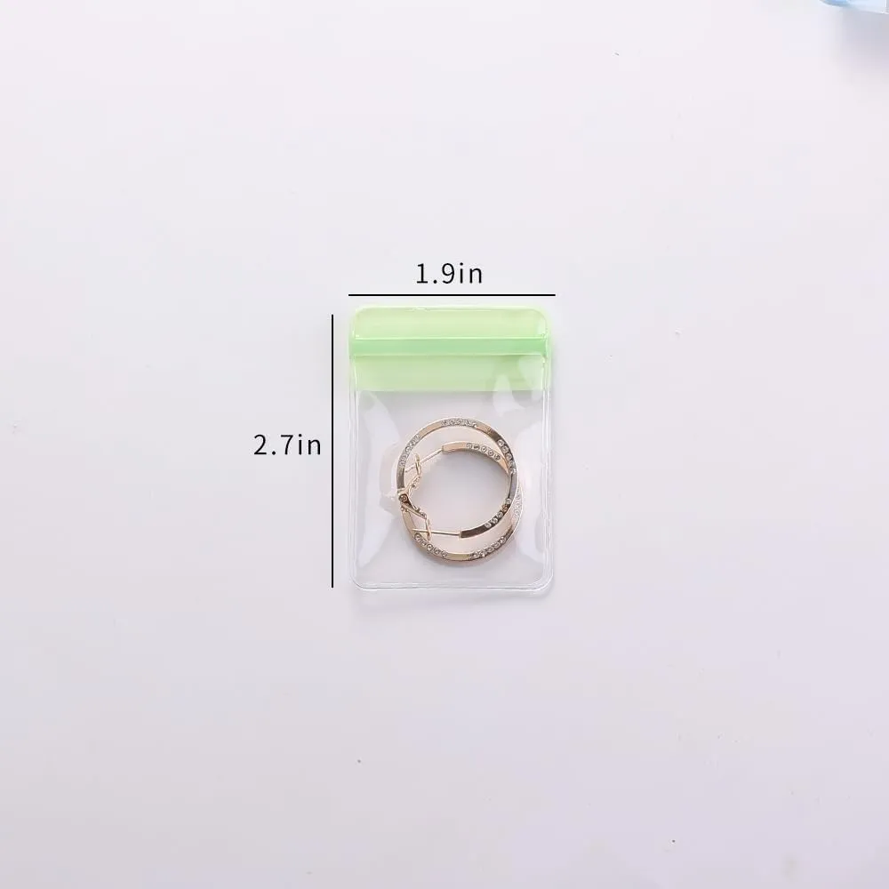 PVC Antioxidant Jewelry Storage Pouches Bracelets Necklaces Earrings Rings Storage Bags (GREEN, MIXED 1 30pcs)