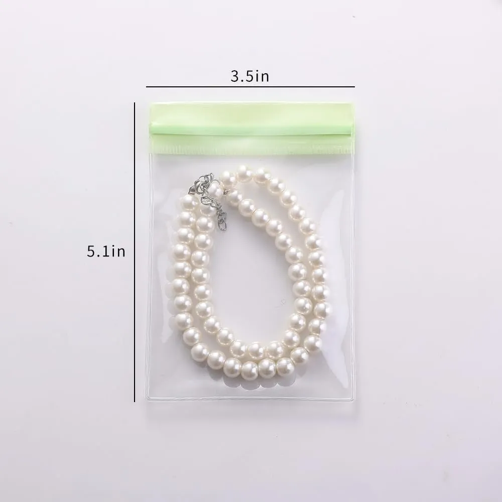 PVC Antioxidant Jewelry Storage Pouches Bracelets Necklaces Earrings Rings Storage Bags (GREEN, MIXED 1 30pcs)