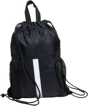Qianly Drawstring Backpack Daypack Sport Portable Water Resistant Folded Rucksack Knapsack for Beaching Gym Shopping Climbing Street, Black