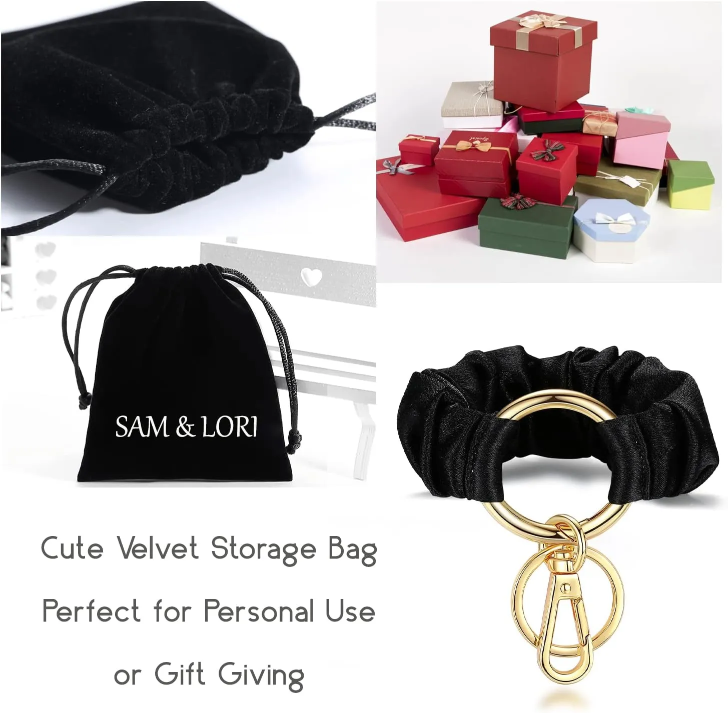 SAM & LORI Wristlet Keychain Bracelet Women Stretchy Removable Key Chain Keyring