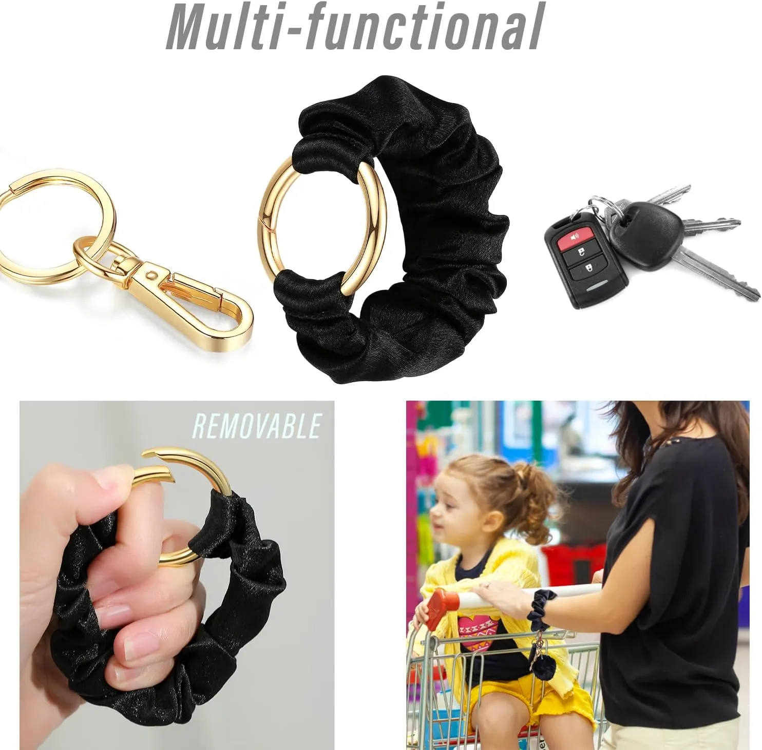 SAM & LORI Wristlet Keychain Bracelet Women Stretchy Removable Key Chain Keyring