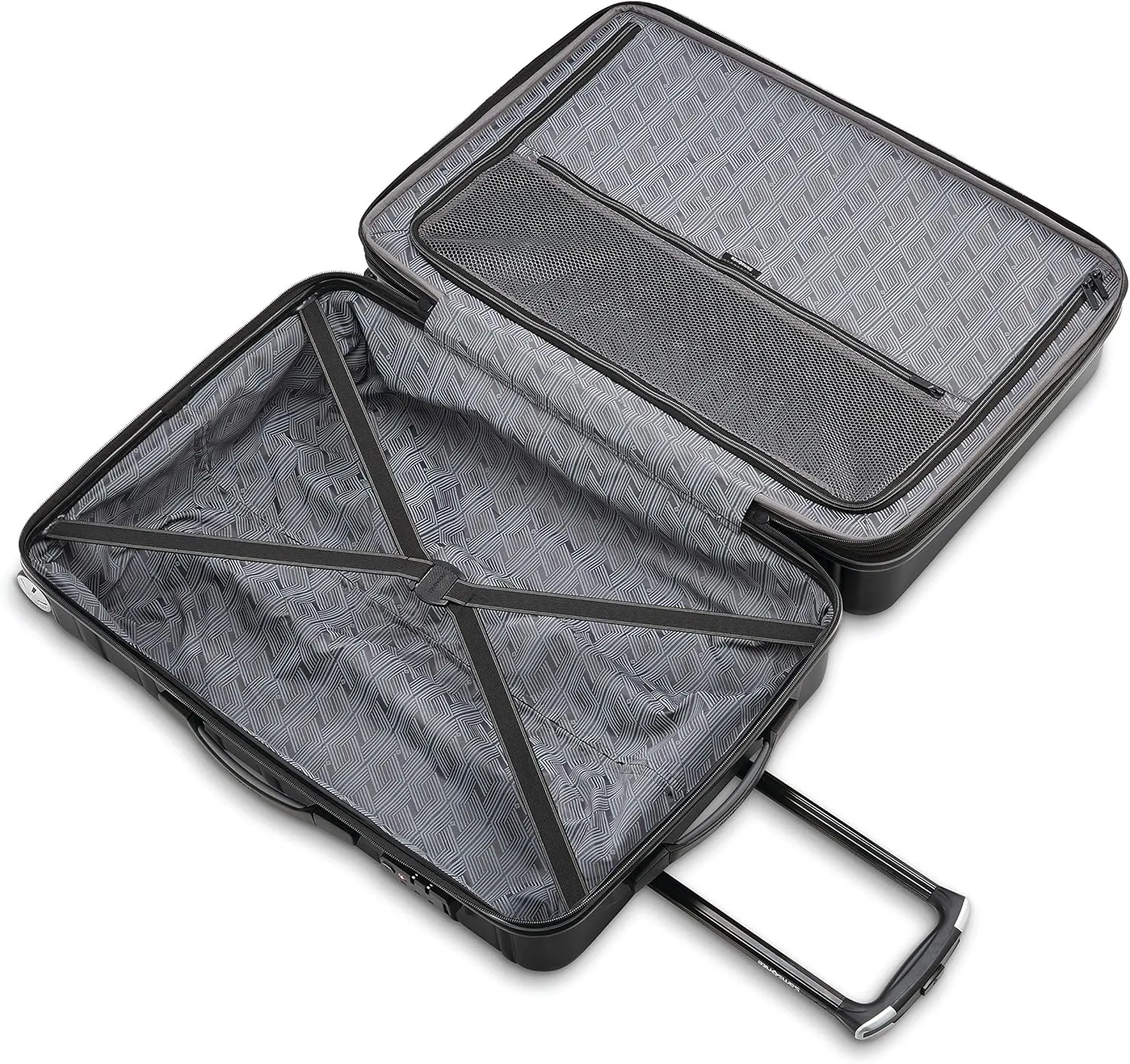 Samsonite Omni 2 24-Inch Medium Checked Hardside Luggage with 360 Spinner Wheels - Scratch Resistant Hardshell - TSA Lock - Expandable Polycarbonate Shell for Lightweight Travel - Midnight Black