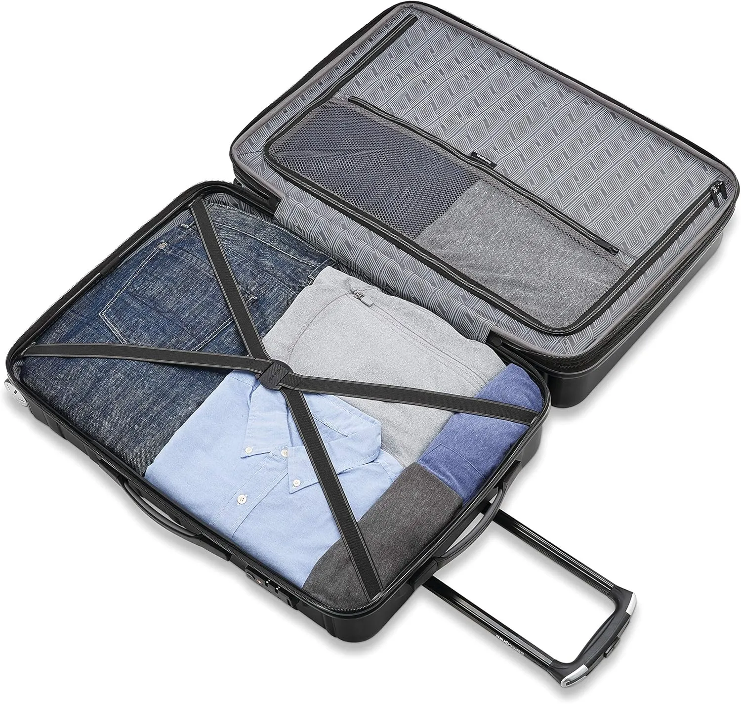 Samsonite Omni 2 24-Inch Medium Checked Hardside Luggage with 360 Spinner Wheels - Scratch Resistant Hardshell - TSA Lock - Expandable Polycarbonate Shell for Lightweight Travel - Midnight Black