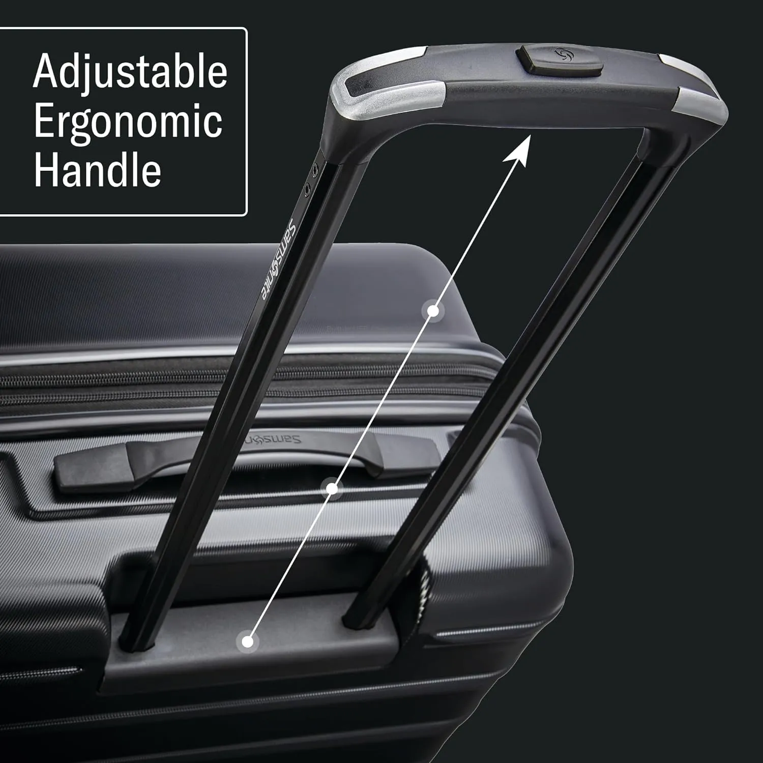 Samsonite Omni 2 28-Inch Large Checked Hardside Luggage with 360 Spinner Wheels - Scratch Resistant Hardshell - TSA Lock - Expandable Polycarbonate Shell for Lightweight Travel - Midnight Black