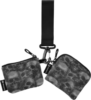 Skull Happy Halloween Black Horror Women's Card Cases Change Holder Mini Fashion Zipper Purse Wallet with Zipper Pocket for Work Travel 2 Pcs