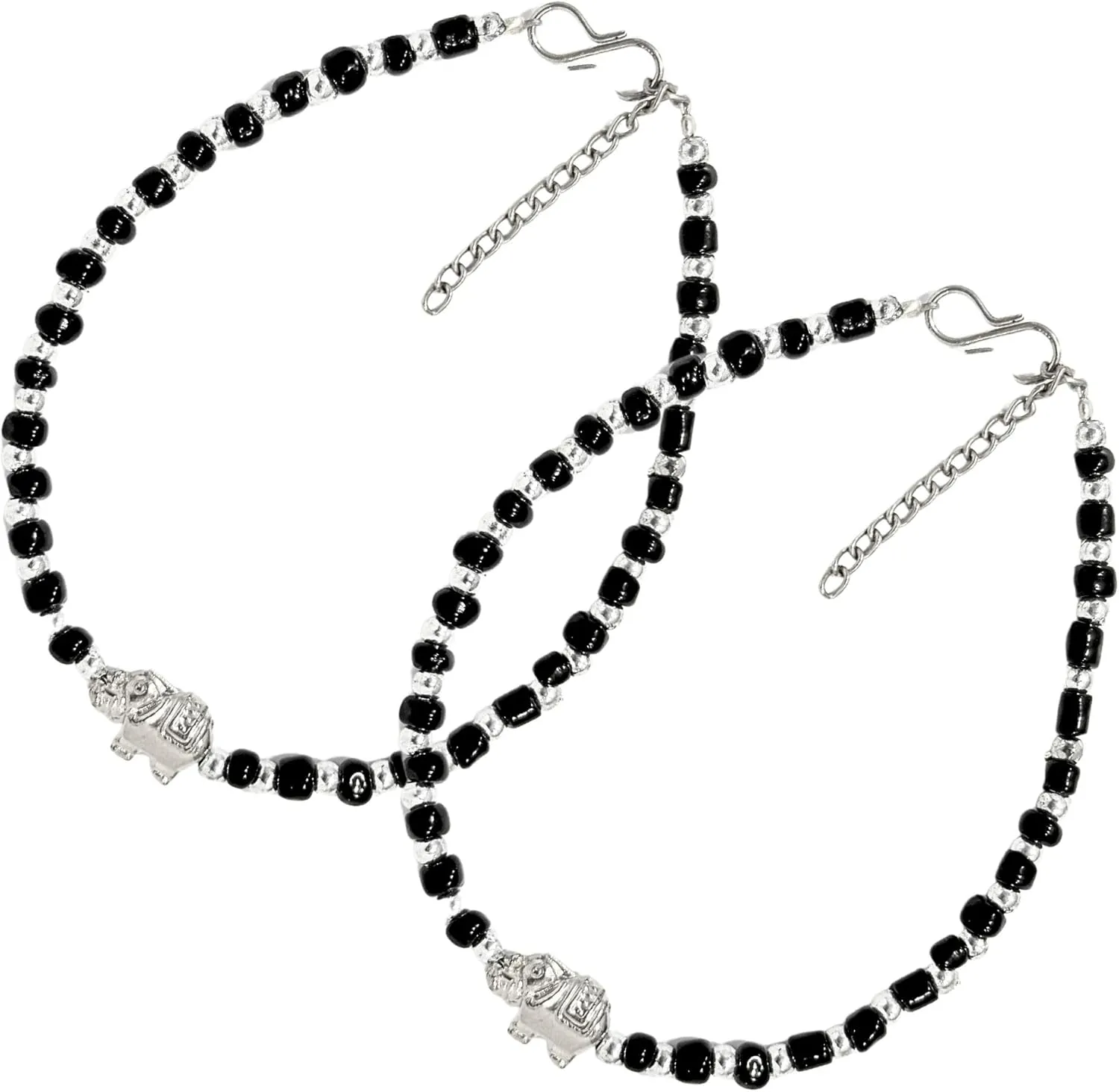 Small Black Bead Anklets for Women Beach Foot Ankle Bracelet Cute Colorful Boho Beaded Anklets 8 inches