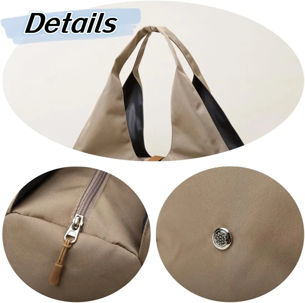 Small Gym Bag for Women with Shoe Compartment & Wet Pocket Sports Travel Duffel Bag,Yoga Gym Totes With Mat Holder,Waterproof Carry On Weekender Overnight Bag (Khaki)
