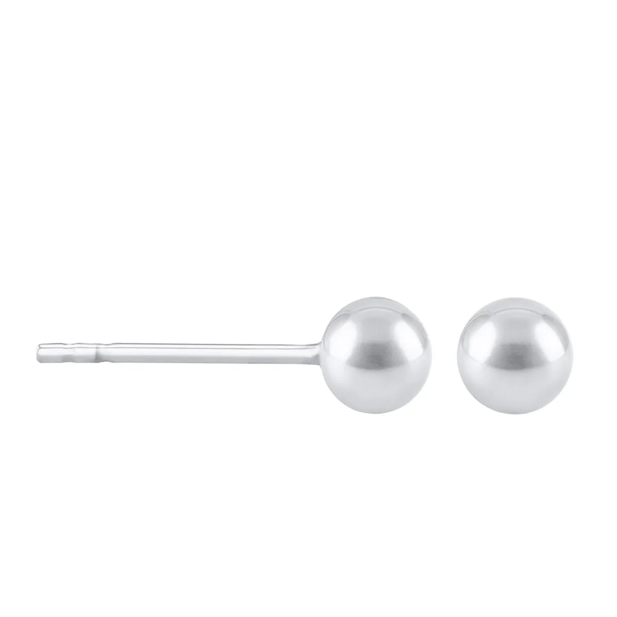 Soleil Collection 4mm Ball Stud Earrings | 9K White Gold