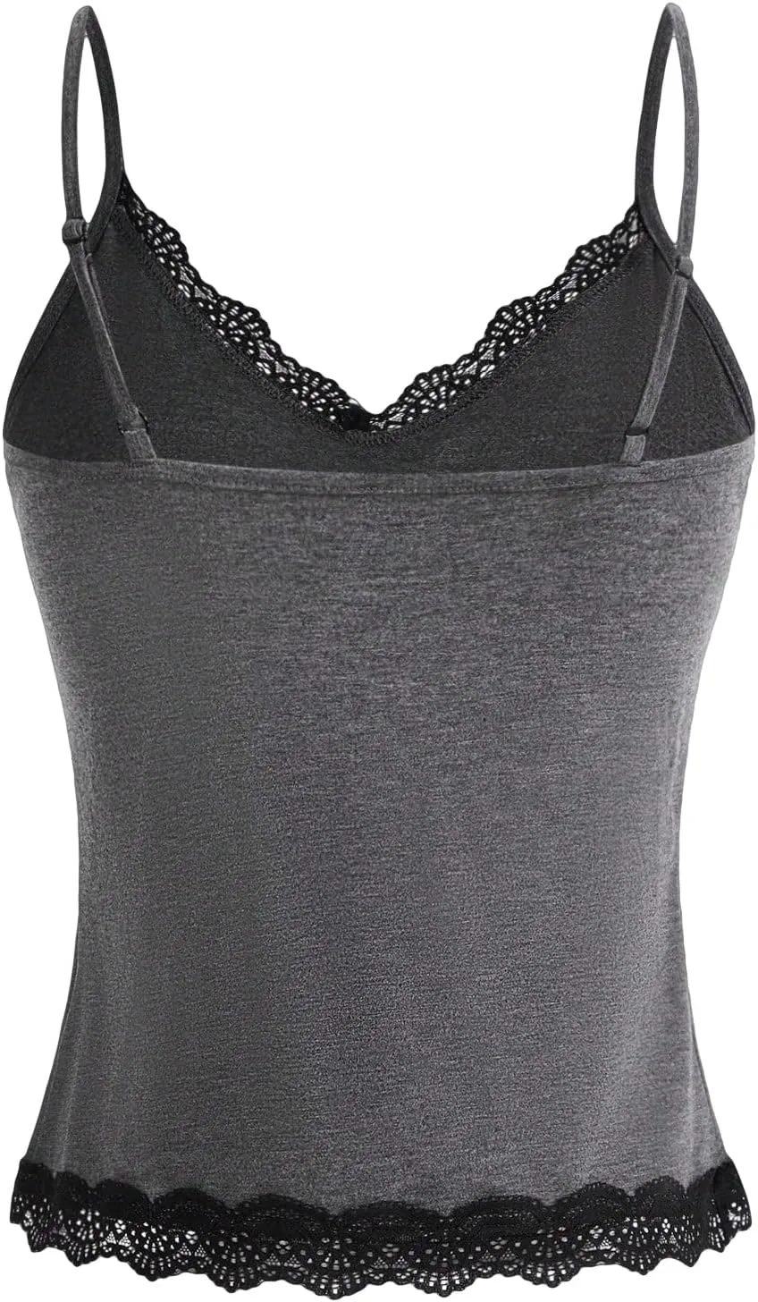 SOLY HUX Women's Plus Size Sexy Lace Tank Tops Y2K Gothic Tops Sleeveless Going Out Clubwear