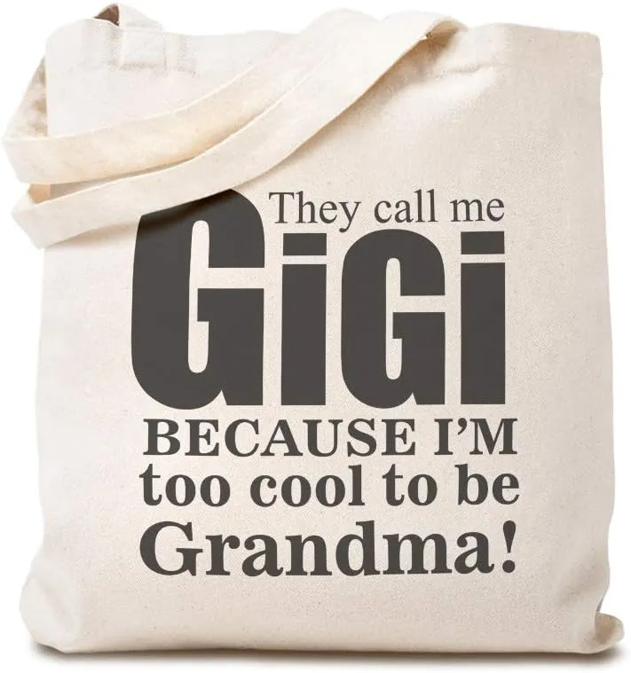 Speedy Pros Canvas Tote Bag for Women They Call Me Gigi Because I'M Too Cool to Be Grandma Beach Bags for Women