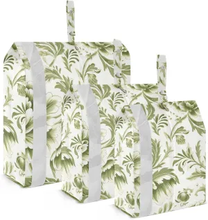 SPRIPORT Green Flowers Floral 3 Set Compression Packing Cubes for Travel Lightweight Luggage Organizer Bags for Carry on Suitcase Travel Cubes for Vacation Woman Man Clothes