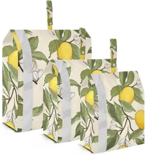 SPRIPORT Lemons Summer Watercolor 3 Set Compression Packing Cubes for Travel Lightweight Luggage Organizer Bags for Carry on Suitcase Travel Storage Bags for Vacation Man Woman Clothes
