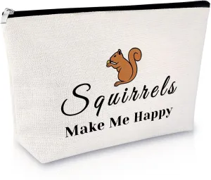 Squirrel Makeup Bag for Women Squirrel Lover Gift for Girls Daughter Friends Animal Lover Presents for Sister Cosmetic Bag Best Friend Anniversary Christmas Birthday Present Zipper Cosmetic Pouch