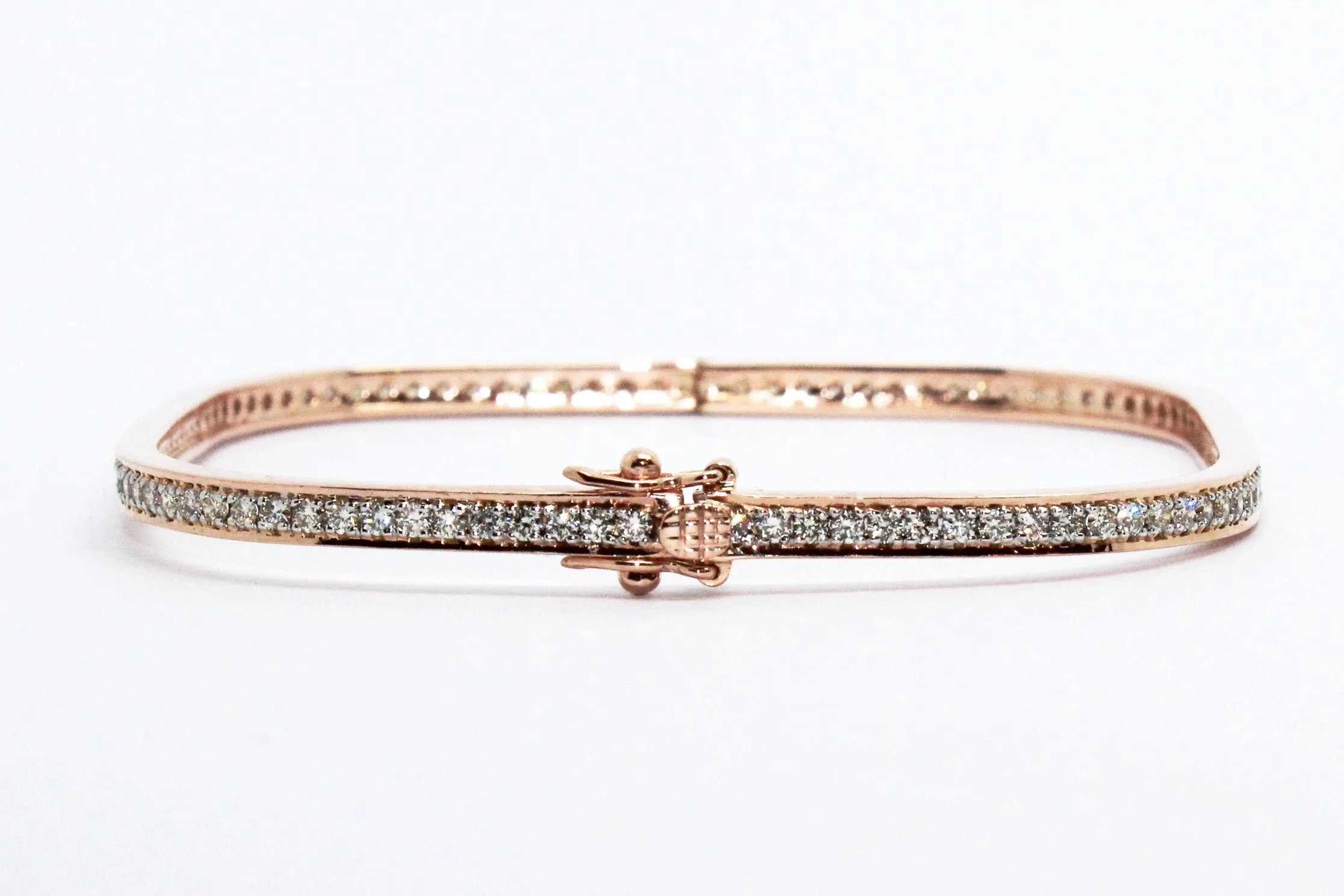 Stackable Pavé Diamond Bangle in 18k Rose Gold AD NO.1612