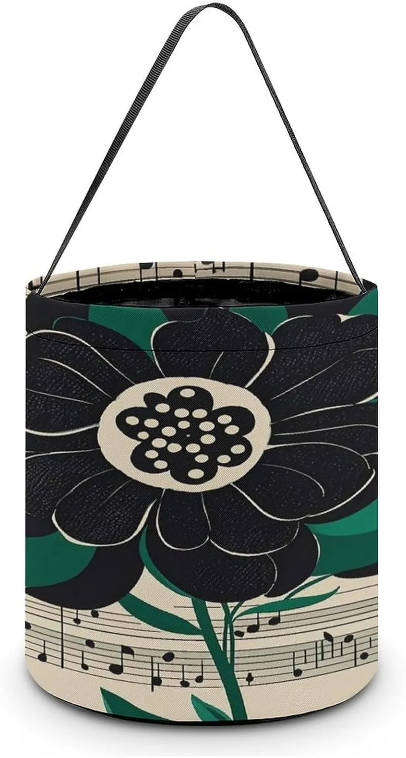 Supernatural Flowers Halloween Tote Candy Bag Candy Basket Candy Bucket Gift Bag for Halloween Party