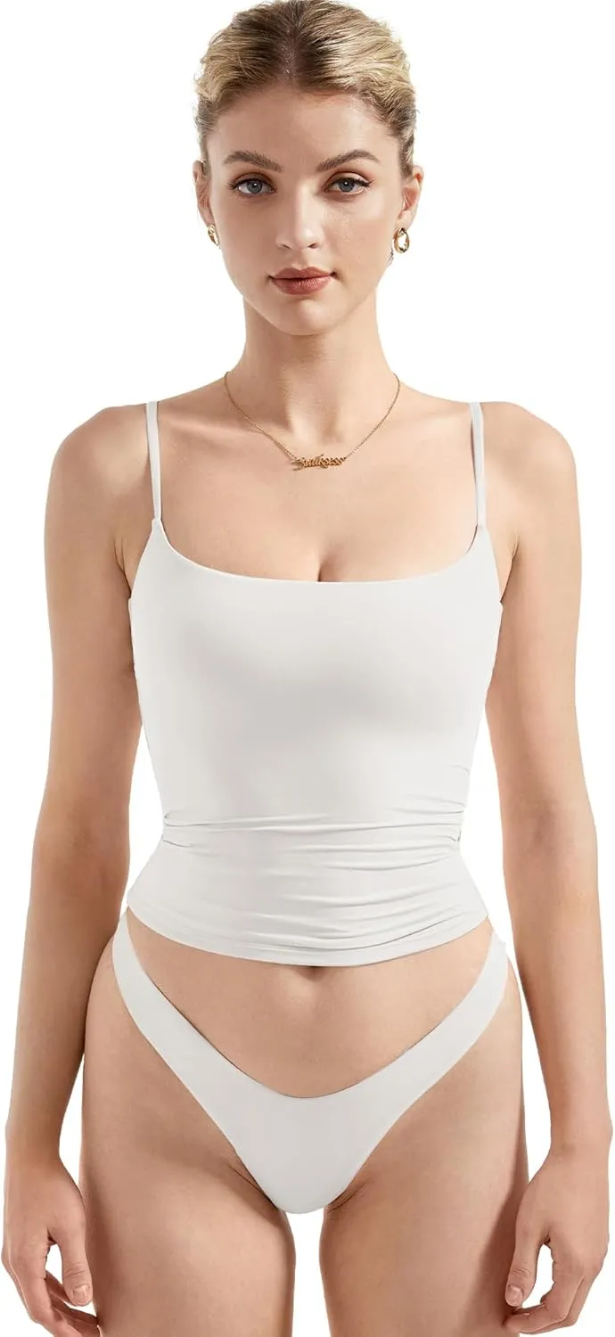 SUUKSESS Women Sexy Square Neck Tank Top Summer Y2K Going Out Basic Cami Shirt