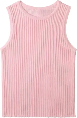 Tank Top for Women Wool Solid Tanks Striped Through Hollow Out Women Tops Sleeveless Elastic Tops