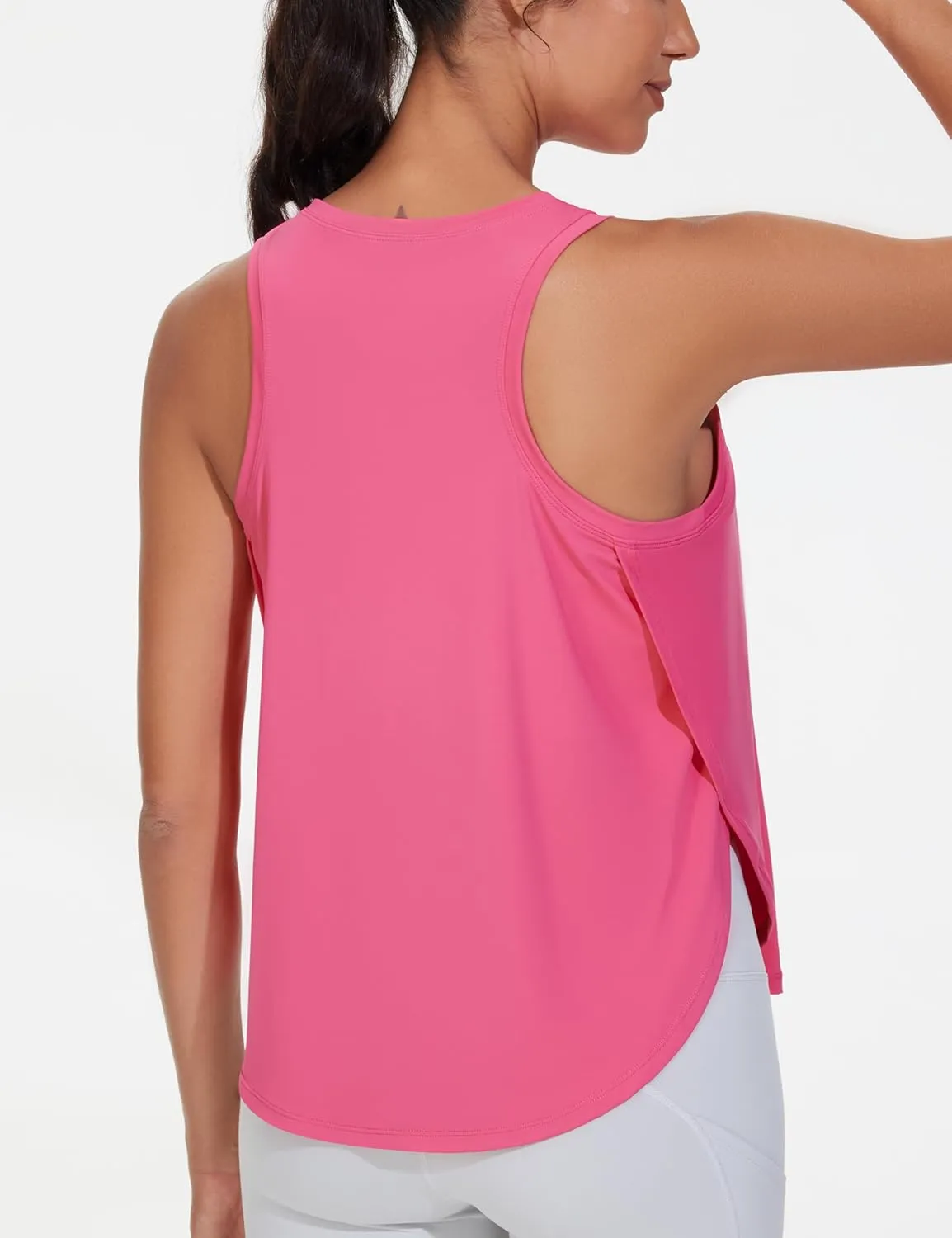 THE GYM PEOPLE Womens Racerback Workout Tank Tops Split Side Loose Fit Sleeveless Yoga Running Shirts with Curved Hem