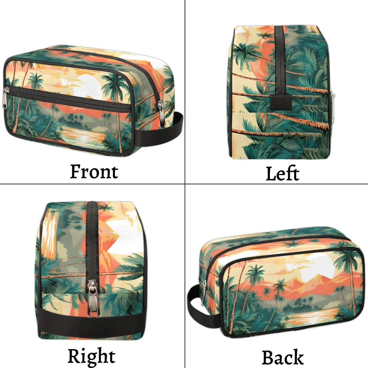 Travel Toiletry Bag for Women Men Beach Coconut Tree Hanging Cosmetic Bag Waterproof Makeup Bag for Shaving Makeup Toothbrush & Travel Essentials