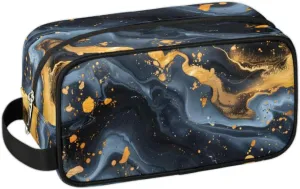 Travel Toiletry Bag for Women Men Black Marble Design Hanging Cosmetic Bag Waterproof Makeup Bag for Shaving Makeup Toothbrush & Travel Essentials