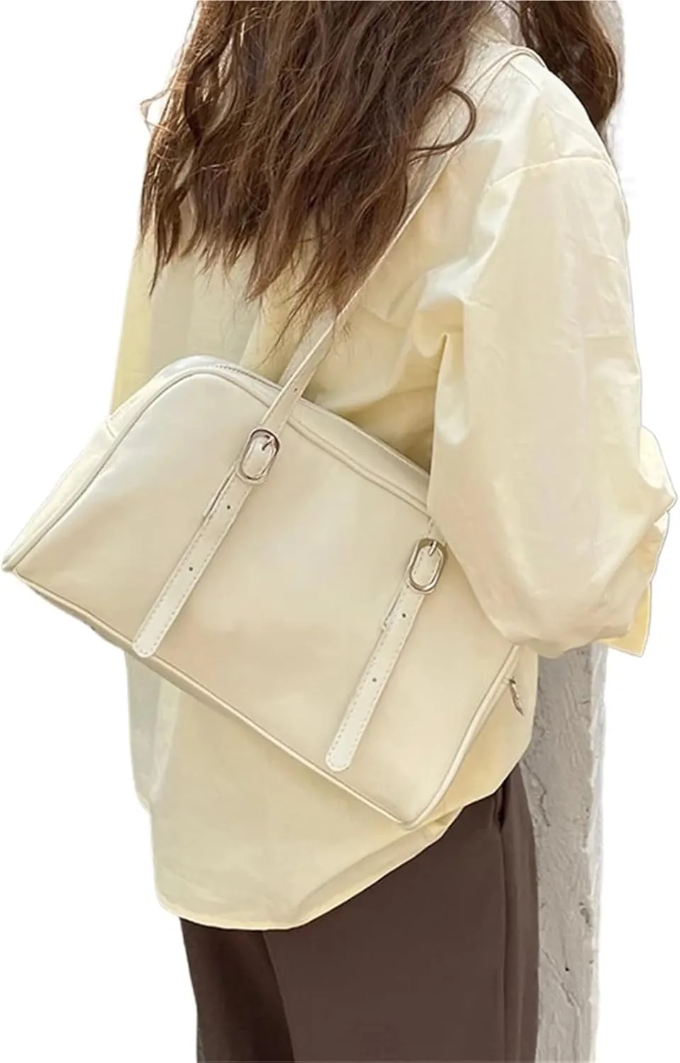 Vintage PU Leather Women Tote Handbag Fashion Shoulder Bag Large Capacity Chic Hobo Bag Designer Solid Underarm Bag