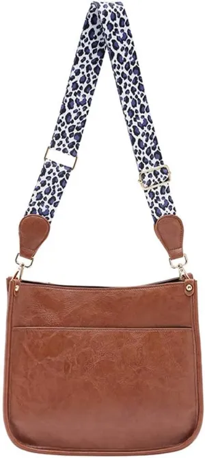 Women PU Leather Shoulder Large Capacity Tote Leopard Print Crossbody Purse Retro Handbag Wallet for Work