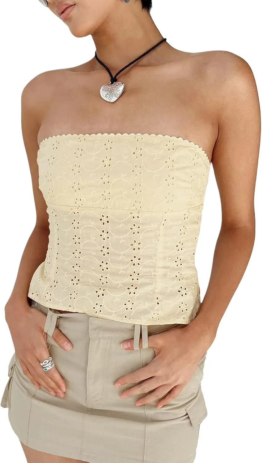 Women Y2k Backless Crop Top Sexy Tie Up Spaghetti Strap Camisole Shirt Cute Summer Tops