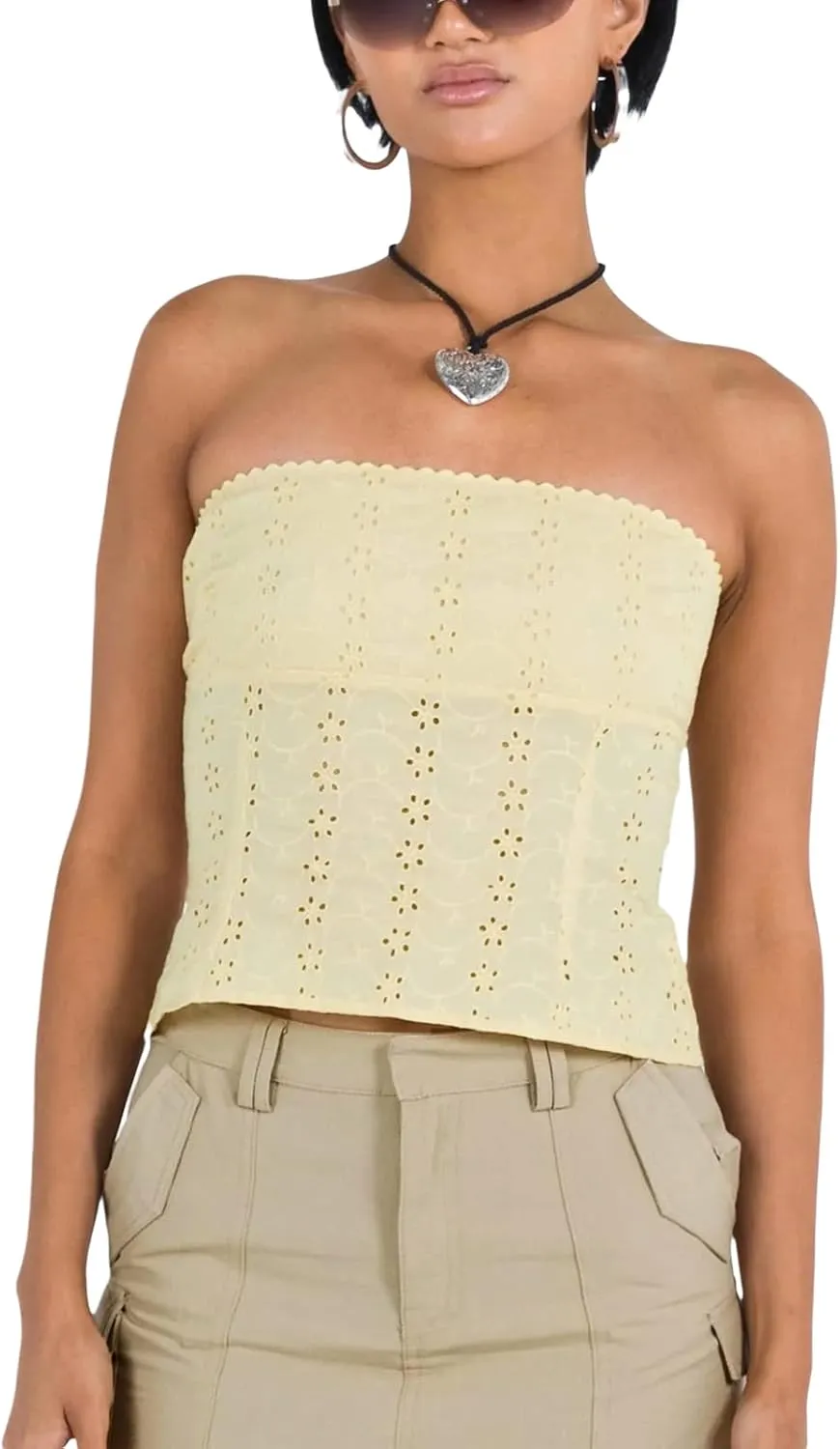 Women Y2k Backless Crop Top Sexy Tie Up Spaghetti Strap Camisole Shirt Cute Summer Tops