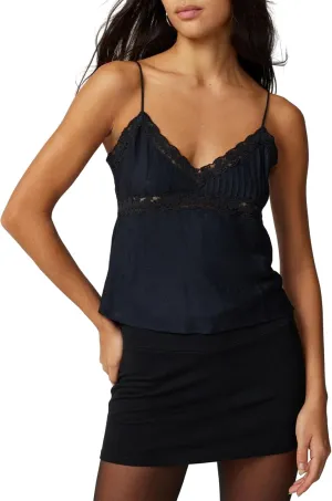 Women's Contrast Floral Lace Camisole Side Slit Sleeveless Cami Irregular Hem Crop Vest Shirt Mesh Sheer Tank Top
