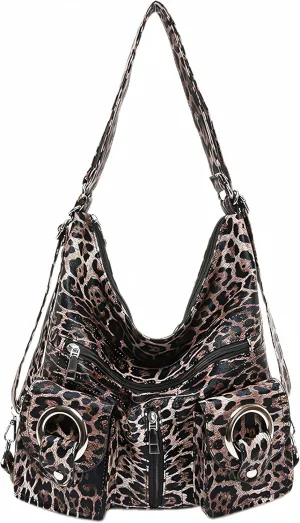Women's Leopard Print Tote Bags Animal Cheetah Pattern Hobo Shoulder Purse