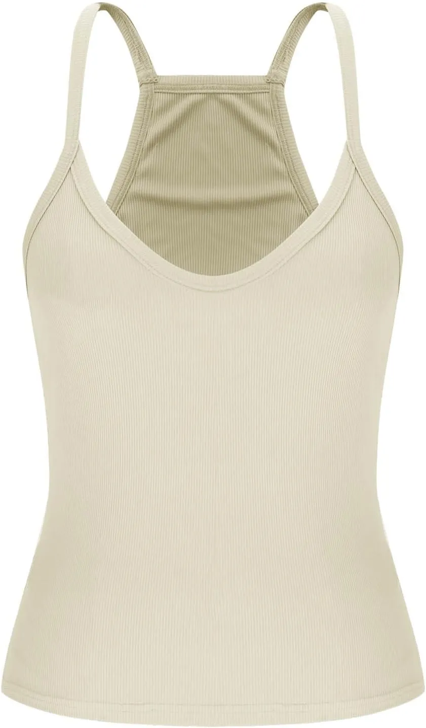 Women's Tank Tops Summer Spaghetti Strap Spring Shirts Deep V Neck Beach Vacation 2025 Casual Camisole