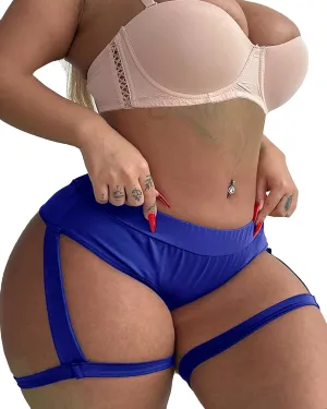 Women's Yoga Shorts with Garters High Waist Slim Sexy Bodycon Booty Dance Hot Pants Bandage Workout Butt Lifting
