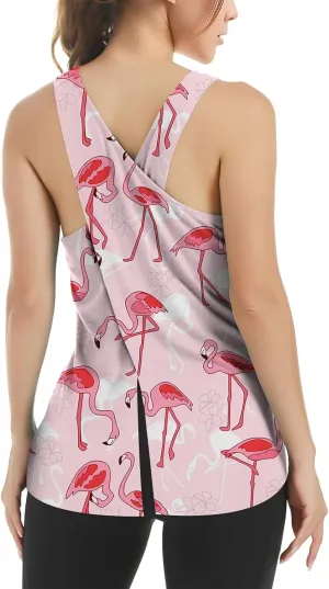 Workout Tank Tops for Women Yoga Tops Loose fit Womens Backless Sleeveless Open Back Running Muscle Tank Shirts