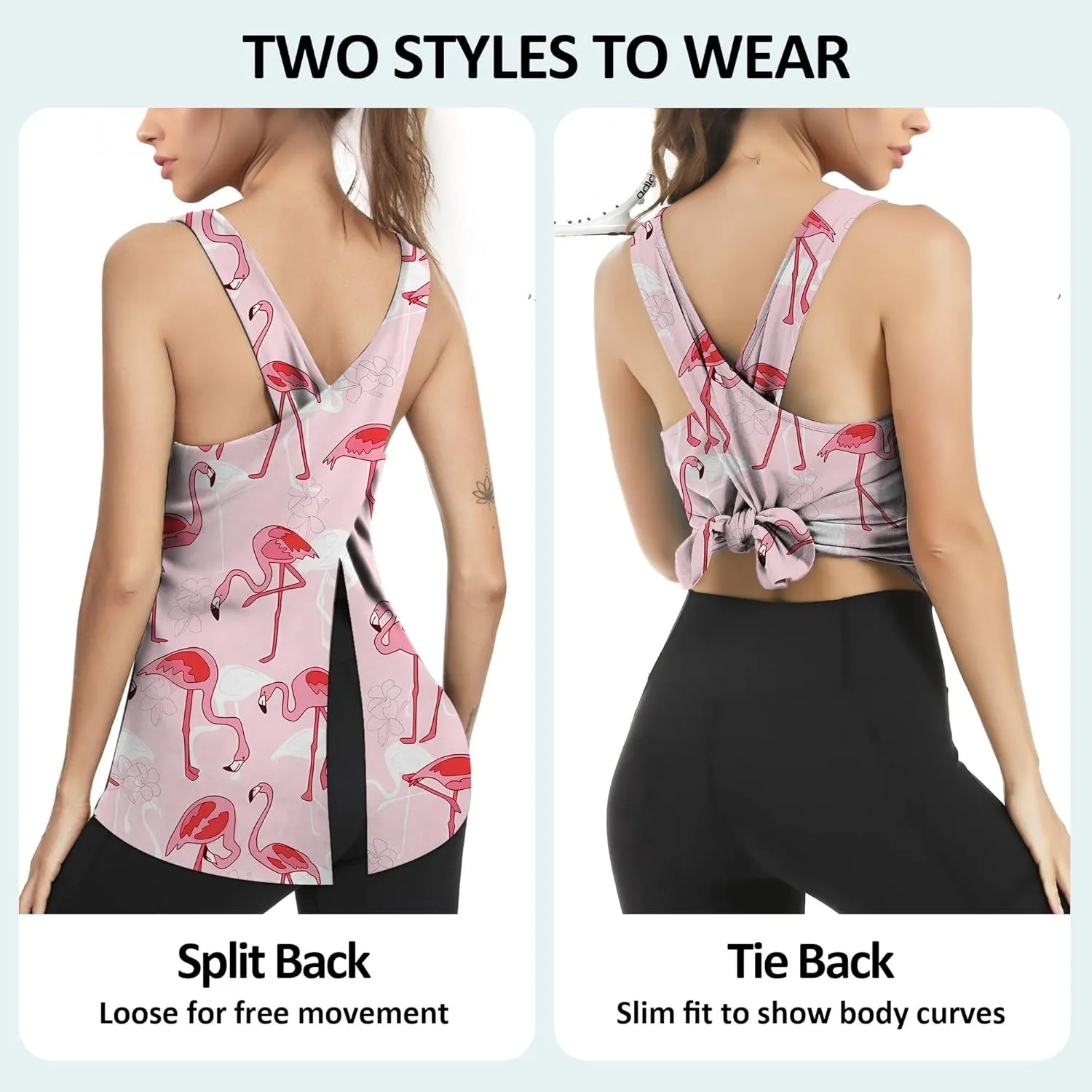 Workout Tank Tops for Women Yoga Tops Loose fit Womens Backless Sleeveless Open Back Running Muscle Tank Shirts