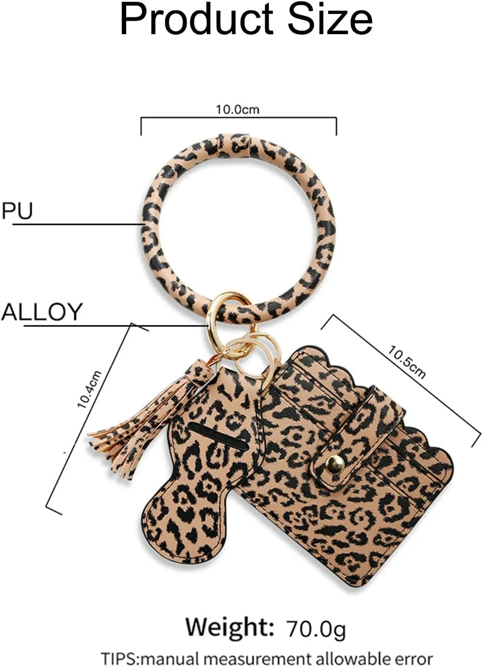 Wristlet Keychain Bracelet Wallet with Lipstick Holder for Women Girls Multifunctional Key Rings Bangle Card Holder