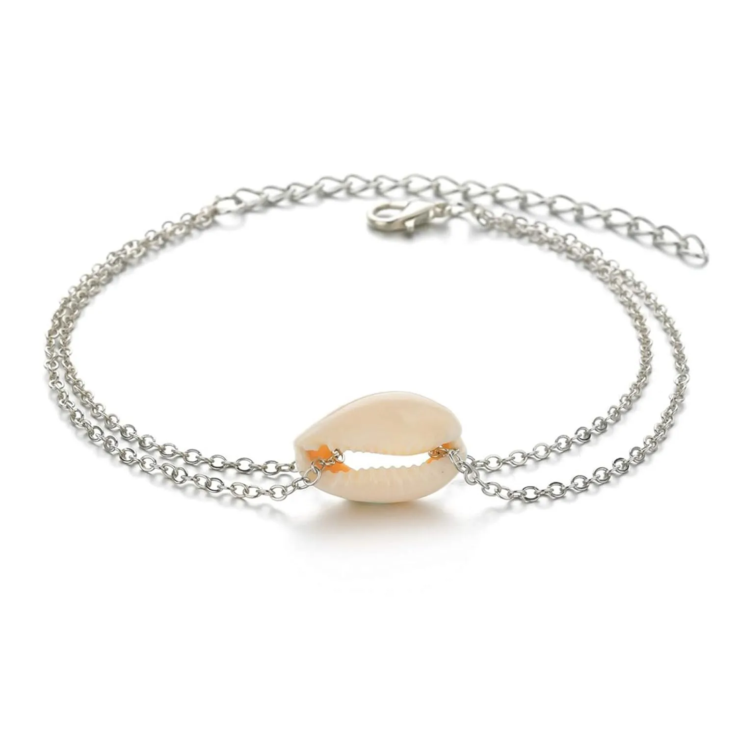 YienDoo Boho Shell Anklet Bracelet Fashion Shell Foot Chain Ankle Chain Boho Beach Foot Anklet Jewelry for Women (Silver)