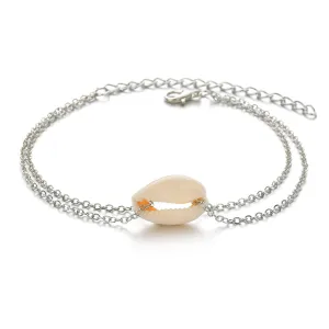 YienDoo Boho Shell Anklet Bracelet Fashion Shell Foot Chain Ankle Chain Boho Beach Foot Anklet Jewelry for Women (Silver)